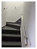 JYHHCYS Geländerspindeln Runde Transparente Treppenhandläufe Mit Beschlägen, Dekor Im Dachgeschoss, Treppenhaus, Flur. Assist Handrail, Geländer-Wandhalterung (Size : 16ft/487cm)