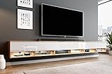Furnix TV Lowboard Alyx Fernsehschrank Kommode B300 x H34 x T32 cm - ohne LED-Beleuchtung, TV-Schrank Sideboard 6 Fächer mit Tür „Push-Click“, 6 offene Ablagen unten, Wandmontage möglich (3x100)