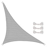 CelinaSun Sonnensegel inkl Befestigungsseile Basic Dreieck rechtwinklig 2,5 x 2,5 x 3,5 m hellgrau Sonnenschutz atmungsaktiv