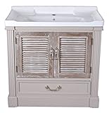 Waschtisch mit Unterschrank Hamptons Bad Landhausstil Badschrank 100cm Waschbecken hmd333 Palazzo Exklusiv