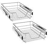 HENGMEI Teleskopschublade Schrankauszug Ausziehbare Ablage Küchenschublade Küchen Regal Korbauszug Schlafzimmerschublade (2X40cm)