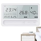 Firulab Mini Thermometer Hygrometer, LCD Digital Hygrometer Thermometer, Feuchtigkeitsmesser mit Uhr, Alarm, Wettervorhersage für Innen- und Außenbereich
