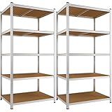 Monzana 2X Schwerlastregal XL 180x90x60cm 875kg 5 MDF-Platten Regal Lagerregal Kellerregal Steckregal Werkstattregal