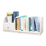 AOKLEY Bücherregal Kleines Desktop-Bücherregal, einfaches und wirtschaftliches kleines Bücherregal, selbst zusammengestellt, waschbar (weiß) Aufbewahrungsregal
