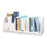 AOKLEY Bücherregal Kleines Desktop-Bücherregal, einfaches und wirtschaftliches kleines Bücherregal, selbst zusammengestellt, waschbar (weiß) Aufbewahrungsregal