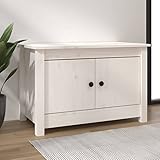 INLIFE Schuhschrank Weiß 70x38x45,5 cm Massivholz Kiefer,10.3kg,813780