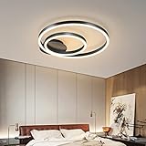 Modern LED Deckenleuchte Schwarz Dimmbar Fernbedienung 3000-6000K Kreative Deckenlampe Wohnzimmer Lampe Design Deckenbeleuchtung Für Schlafzimmer Kinderzimmer Esszimmer Leuchte ,Lumière neutre,Ø50CM