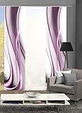 Home Fashion 88148 | 3er-Set Schiebegardinen ONDA | blickdichter Dekostoff & transparenter Halborganza | 3X jeweils 245x60 cm | Farbe: (Beere)