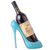 MAZAGE Moderne Skulptur Deko High Heels Weinregal Kreative Harzornamente Weinflaschenhalter Skulptur Rotweinständer Zubehör Home Bar Dekor Geschenk, Blau Needed