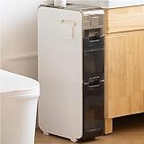 Badschrank Schmal Bodenstehender Toilettenpapierhalter 4-stöckiger Badezimmer-Organizer Freistehender Schrank Für Das Badezimmer Multifunktionales Regal Für Badezimmer Küche Wohnzimmer Eingang