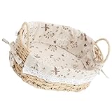 Outanaya Schreibtischtabletts Geflochtener Korb Toilettentablett Strohkorb Rattan-Regalkorb Rattan-Aufbewahrungskörbe Rustikaler Korb Kleine Körbe Rattan-Körbe Zur Aufbewahrung