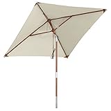 anndora Sonnenschirm Knicker 2 x 2 m eckig natural - Balkonschirm wasserabweisend mit Knickgelenk