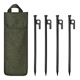 Zeltheringe, 4/8/12/16 Stück, 8/10/12/16 Zoll Zeltheringe, robust mit Aufbewahrungstasche, geschmiedete Stahl-Zeltheringe für Camping, unzerbrechlich und unflexibel (4 Stück 25,4 cm Heringe)