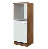 Flex Well Demi-Geräteumbauschrank Demi-Kühlschrank- und Herdumbauschrank Umbauschrank - 1-türig - 60 cm breit - Creme Matt-Lancelot Eiche