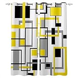Nordic Medieval Geometrische Abstrakte Gelb Schlafzimmer Moderne Wohnzimmer Küche Vorhänge Hause Kinderzimmer Dekor Fenster Vorhänge WxH/2x250x265cm blickdichter Vorhang