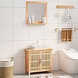 ZEYUAN 2-TLG. Badmöbel-Set, Badezimmer Möbel, Badezimmer Schrank, Badezimmermöbel Set, Badezimmer Set, Badezimmerschrank Set, Bathroom Furniture Sets, Massivholz Nussbaum