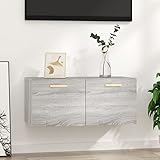 Yagosodee Wandschrank Küchen Hängeschrank Bandschrank Küchenschrank Oberschrank Wandschrank Grau Sonoma 80x35x36,5 cm Holzwerkstoff