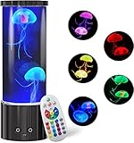 FBSPORT lavalampe quallen lampe lava mit Fernbedienung 17 Farben jellyfish lamp lavalampe quallenlampe quallenlampen Quallen Aquarium für Stimmungslicht Dekoration Weihnachten Geschenke Kinder