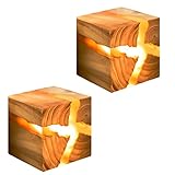 Wandleuchte Innen Holz,Hölzerne Riss Wand Lampen LED 5W Wandlampe , Nachtlampe Nachtlicht Warmweiß für Schlafzimmer Korridor Bar Treppe Innenbeleuchtung (2pcs)