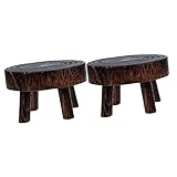 YARNOW 2 Runde Kleine Hocker Blumenständer Zimmerpflanzenspalier Für Topfpflanzen Barhocker Aus Holz Kleine Blumentöpfe Topfpflanzenständer Für Den Innenbereich 20 X 14 Cm