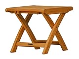 Kai Wiechmann Fuß-Hocker Pisa Teak-Holz Garten 47 x 49 cm klappbar auch als Beistelltisch