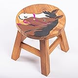 Kinderhocker, Schemel, Kinderstuhl massiv aus Holz Pferd, 25 cm Sitzhöhe für unsere Kindersitzgruppe