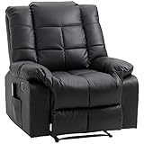 HOMCOM Massagesessel Fernsehsessel Elektrisch Relaxsessel mit Massagefunktion Kunstleder Holz Stahl Schaumstoff Schwarz 94 x 99 x 99 cm