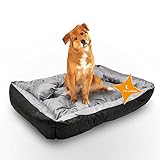 Hossi's Wholesale – Hundebett Orthalion + 2 extra Kissen – Hundekörbchen wasserabweisend & abwaschbar – Hundekissen mit erhöhten Rändern für kleine bis große Hunde – Made in EU (115 x 95 cm | Grau)