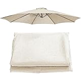 VIIPOO Sonnenschirm Ersatzbezug Bespannung, Ersatzdach Stoffbezug Für Terrassenschirm, Sonnenschirmbezug Mit 200cm 270cm 300cm 6 Streben/8 Streben,OffWhite-3m/8Arms
