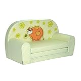 FORTISLINE Kindersofa Mini zum Aufklappen grüne Kuh W386_43
