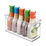 iDesign bac rangement frigo, petite boîte alimentaire spacieuse en plastique, boîte conservation alimentaire à poignées, transparent