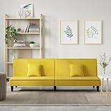 Tidyard Schlafsofa Tagesbett Schlafcouch Sofabett Bettcouch Klappsofa Sofa Couch Bettsofa Couchgarnitur Sofagarnitur Bett Polstersofa für Wohnzimmer Schlafzimmer Heimkino Gelb Samt