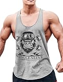 Herren Bodybuilding Tank Tops Hemden Baumwolle Fitness Stringer Sport Shirts Achselshirts grau XL