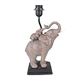 Clayre & Eef Lampenfuß Elefant 21x14x36 cm Grau Braun Kunststoff Lampensockel