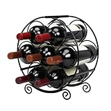 CSPone Weinregal Metall Schwarz Flaschenregal Wand Wine Rack Weinflaschenhalter Schrank Shelf Weinhalter WeinstäNder Klein 7 Flaschen