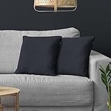 NOVELY® 2er-Set DEKOKISSEN Alpen Velours Sofakissen Kissenbezug Zierkissen 40cm Füllung Wohnzimmer Couch Farbe: 03 Schwarz | Ausführung: nur Bezüge (ohne Füllung)