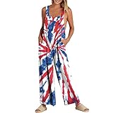 CGGMVCG - Damen Sommer-Overall mit bequemen Trägern ohne Ärmel für Damen, Rot -, L