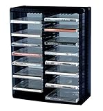 ProfiOffice CD-Regal-Ständer-Turm Media-Rack MR-52S, Aufbewahrung von 52 CDs mit Hüllen, erweiterbar, aufhängbar (07013)