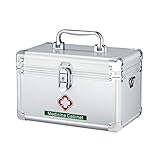 OAKYE Erste-Hilfe-Set, abschließbar, Erste-Hilfe-Box, Medizin-Aufbewahrungsbox mit tragbarem Griff für Auto, Zuhause (Größe: 30,3 cm x 18,1 cm x 19,5 cm)