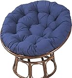 Papasan-Stuhlkissen, Waschbares Outdoor-Tuch Schaukel-Rattan-Stuhlkissen, Übergroßes rundes Kissen Dick, bequem Übergroßes Pad (Stuhl nicht im Lieferumfang enthalten),Navy blue,120x120cm/47x47in
