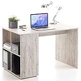 Youuihom Schreibpult, Büroschreibtische, Computerschreibtische, Schreibtisch mit Regal 117×73×75 cm Sandeiche Geeignet für Schlafzimmer, Wohnzimmer, Büros, Schlafsäle