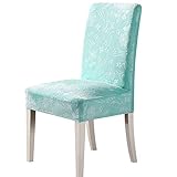 YOUHU Freischwinger Hussen,Stretch-Stuhlbezüge Hellblauer Luxus Verdicken Samtrosenblumen Jacquard-Esszimmerstuhlüberzüge Abnehmbare Möbelschutz-Sitzbezüge Für Hotelbankett-Hochzeitszeremonie,8 Pcs