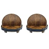 VENEKA 2 x handgefertigte Likörflaschen-Display, Whiskey-Fass-Regal, rundes Vintage-Weinregal, Whisky-Display