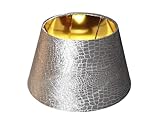 Designer-Lampenschirm-Samt-Silber-Moon-Dust rund-konische Form Ø 40cm innen Gold