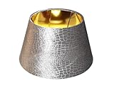 Designer-Lampenschirm-Samt-Silber-Moon-Dust rund-konische Form Ø 40cm innen Gold