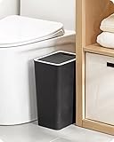 Baffect Push Kitchen Bin mit Deckel, Push Deckel Kunststoff Mülleimer Mülltonne Push Küche Eimer Schwarz Mülleimer mit Push Top Deckel für Küche Badezimmer Schlafzimmer Wohnzimmer büro 8L(schwarz)