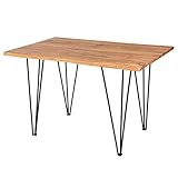 riess-ambiente.de Retro Esstisch Mammut 120cm Wild-Akazie Küchentisch Schreibtisch mit Hairpin Legs Massivholztisch Tisch