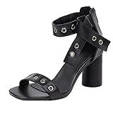 DAIFINEY Riemen Absätze sexy grobe Schnalle Farbe-Sandalen Hausschuhe Sommer High Frauen Sandalen Schuhe Glitzer Damen