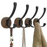 susswiff 4 Stück Kleiderhaken, Garderobenhaken, Wandhaken Holz, Kleiderhaken Einzeln von Hüten, Schlüsseln, Handtüchern, Roben, Geldbörsen, dekoratives Wohnzimmer, Badezimmer, Schlafzimmer, Garderobe