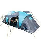 Skandika Kuppelzelt Hammerfest für 4 Personen | Campingzelt mit eingenähtem Zeltboden, mit/ohne Sleeper Technologie mit schwarzen Kabinen, 2 Schlafkabinen, 2 m Stehhöhe, 3000 mm Wassersäule (Basic Version)